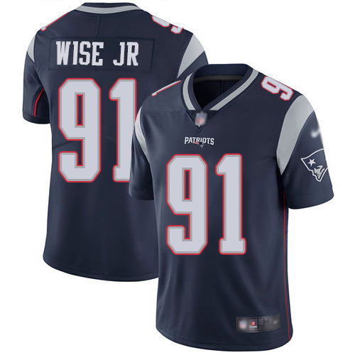 New England Patriots Football #91 Vapor Limited Navy Blue Men Deatrich Wise Jr Home NFL Jersey->new england patriots->NFL Jersey